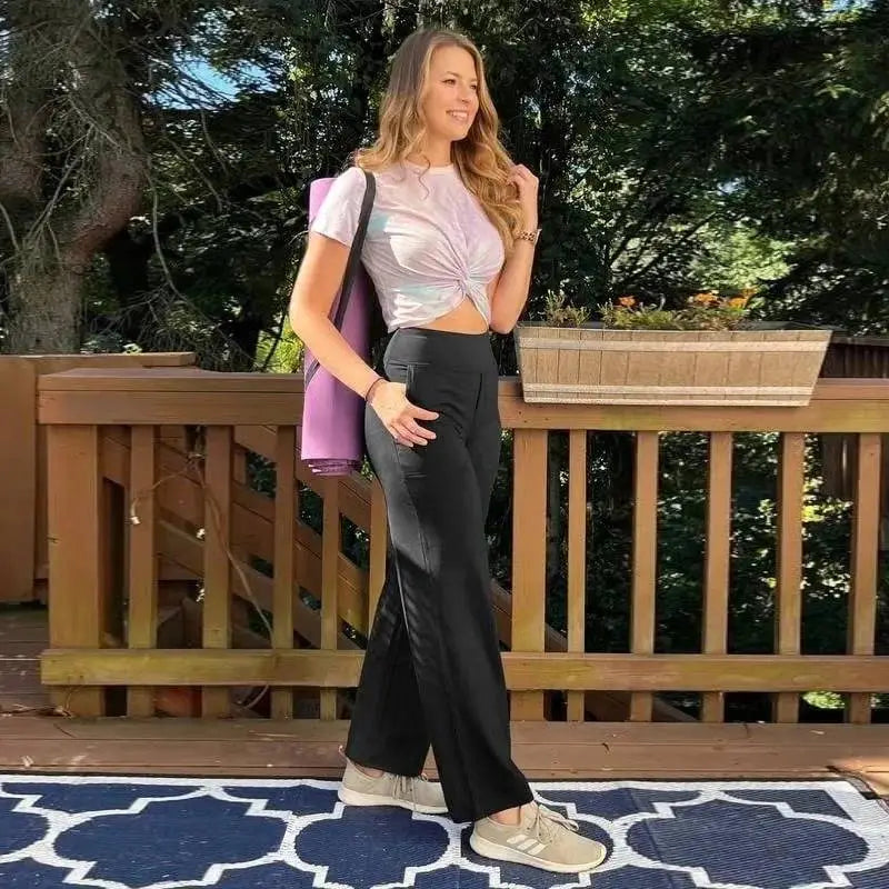 💝💝Women’s High-Waist Wide Leg Pants – Business Casual Yoga Dress Pants with Pockets