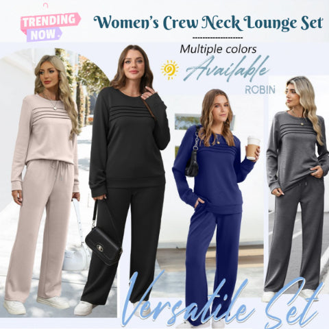 💝💝2026 HOT SALE🥳💞60K+ SOLD!✨Women's Crew Neck Top & Drawstring Pants Set3