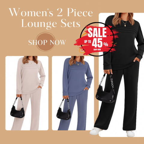 💝💝2026 HOT SALE🥳💞60K+ SOLD!✨Women's Crew Neck Top & Drawstring Pants Set3