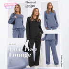 💝💝2026 HOT SALE🥳💞60K+ SOLD!✨Women's Crew Neck Top & Drawstring Pants Set3