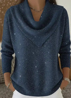 💝💝 Vintage Soft Triangle Neck Sequined Shiny Sweater Top
