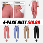 💝💝Limited-Time Promotion-High Waisted Plicated Side Pocket Straight Leg Work Pants