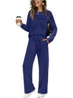 💝💝2026 HOT SALE🥳💞60K+ SOLD!✨Women's Crew Neck Top & Drawstring Pants Set3