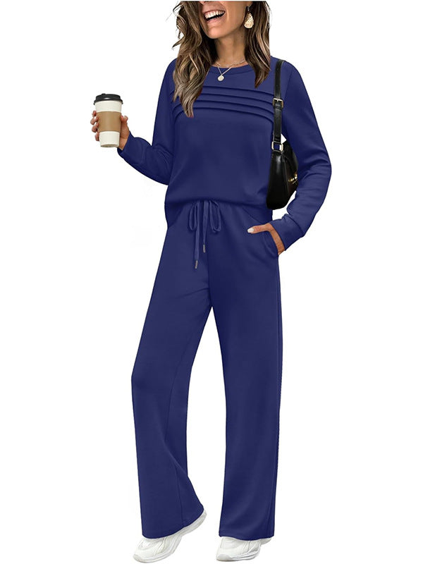 💝💝2026 HOT SALE🥳💞60K+ SOLD!✨Women's Crew Neck Top & Drawstring Pants Set3