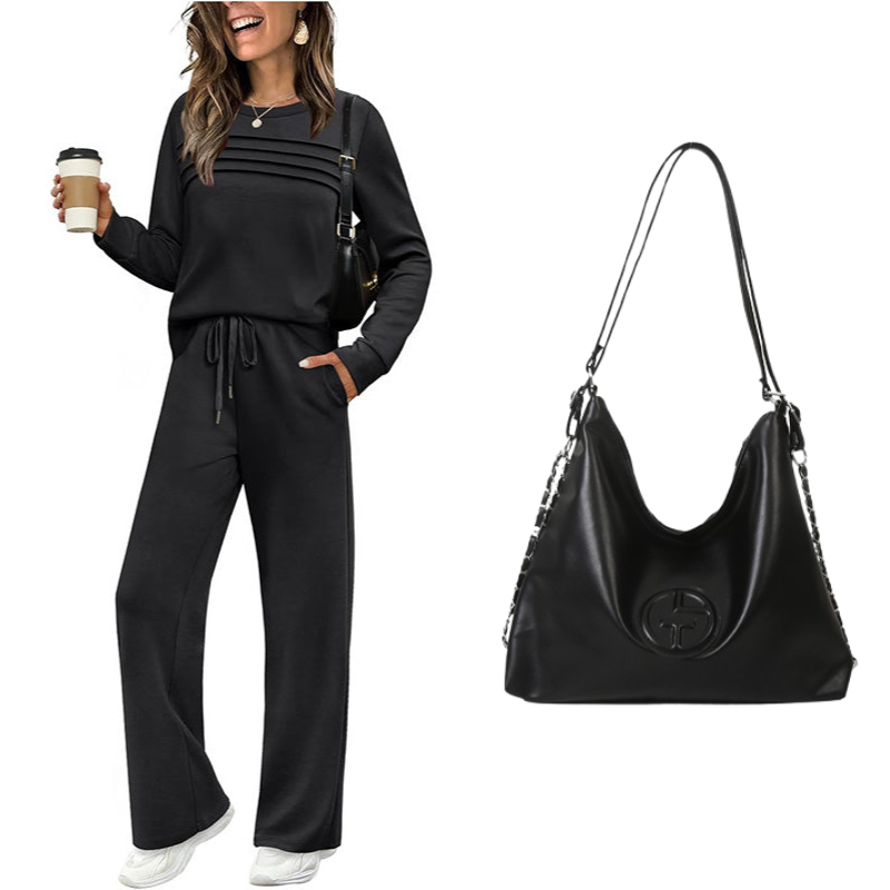 💝💝2026 HOT SALE🥳💞60K+ SOLD!✨Women's Crew Neck Top & Drawstring Pants Set3