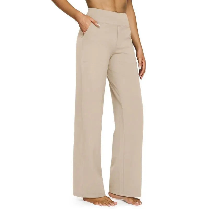 💝💝Women’s High-Waist Wide Leg Pants – Business Casual Yoga Dress Pants with Pockets