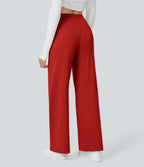 💝💝Limited-Time Promotion-High Waisted Plicated Side Pocket Straight Leg Work Pants
