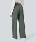 💝💝Limited-Time Promotion-High Waisted Plicated Side Pocket Straight Leg Work Pants