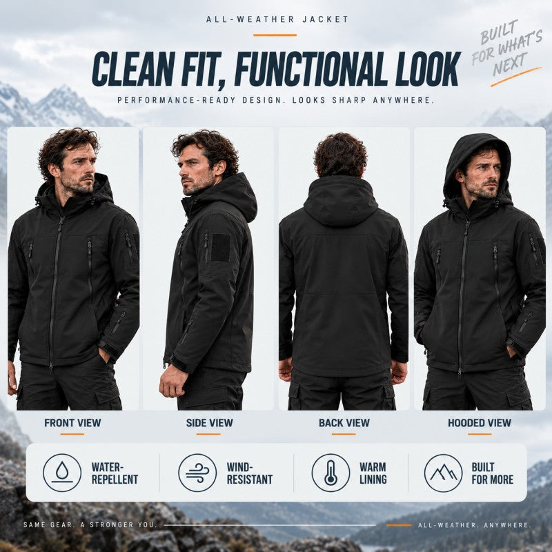 💝💝 Built for Wind & Rain | Men's Waterproof Insulated Outdoor Jacket