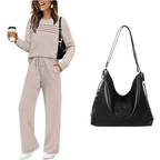 💝💝2026 HOT SALE🥳💞60K+ SOLD!✨Women's Crew Neck Top & Drawstring Pants Set3