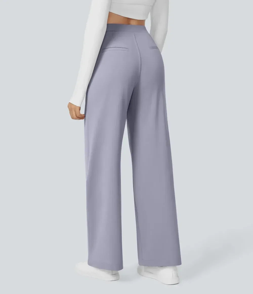 💝💝Limited-Time Promotion-High Waisted Plicated Side Pocket Straight Leg Work Pants