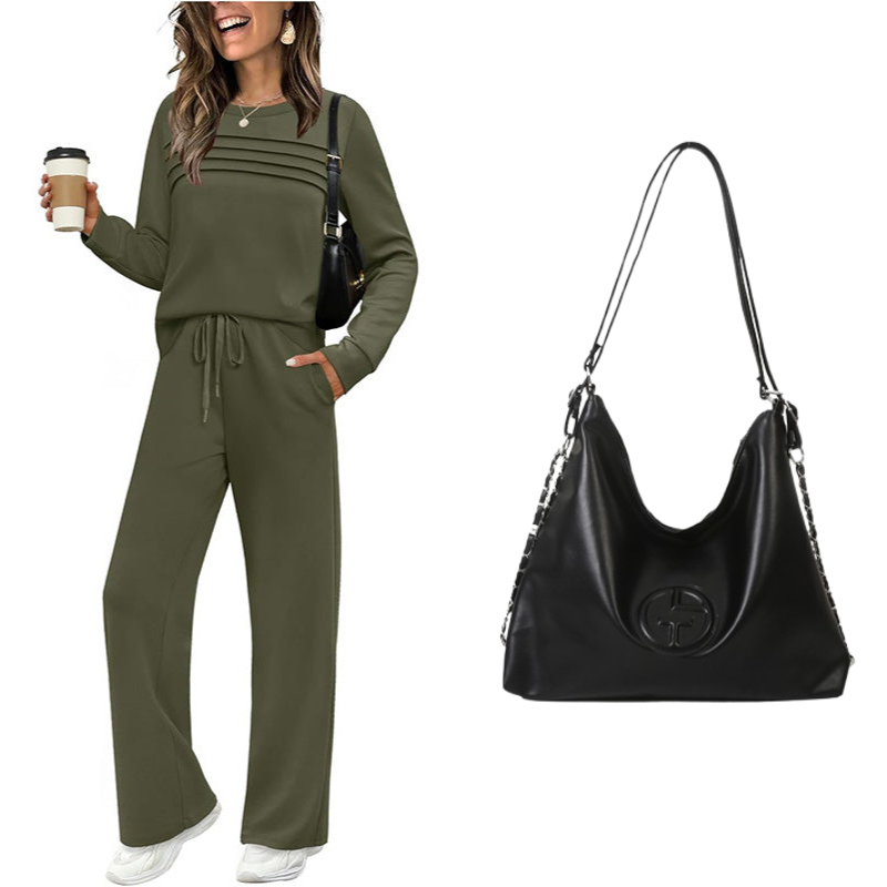 💝💝2026 HOT SALE🥳💞60K+ SOLD!✨Women's Crew Neck Top & Drawstring Pants Set3