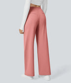 💝💝Limited-Time Promotion-High Waisted Plicated Side Pocket Straight Leg Work Pants