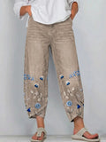 💝💝Women's cotton trousers with floral print in a boho style, casual, with an artistic pattern
