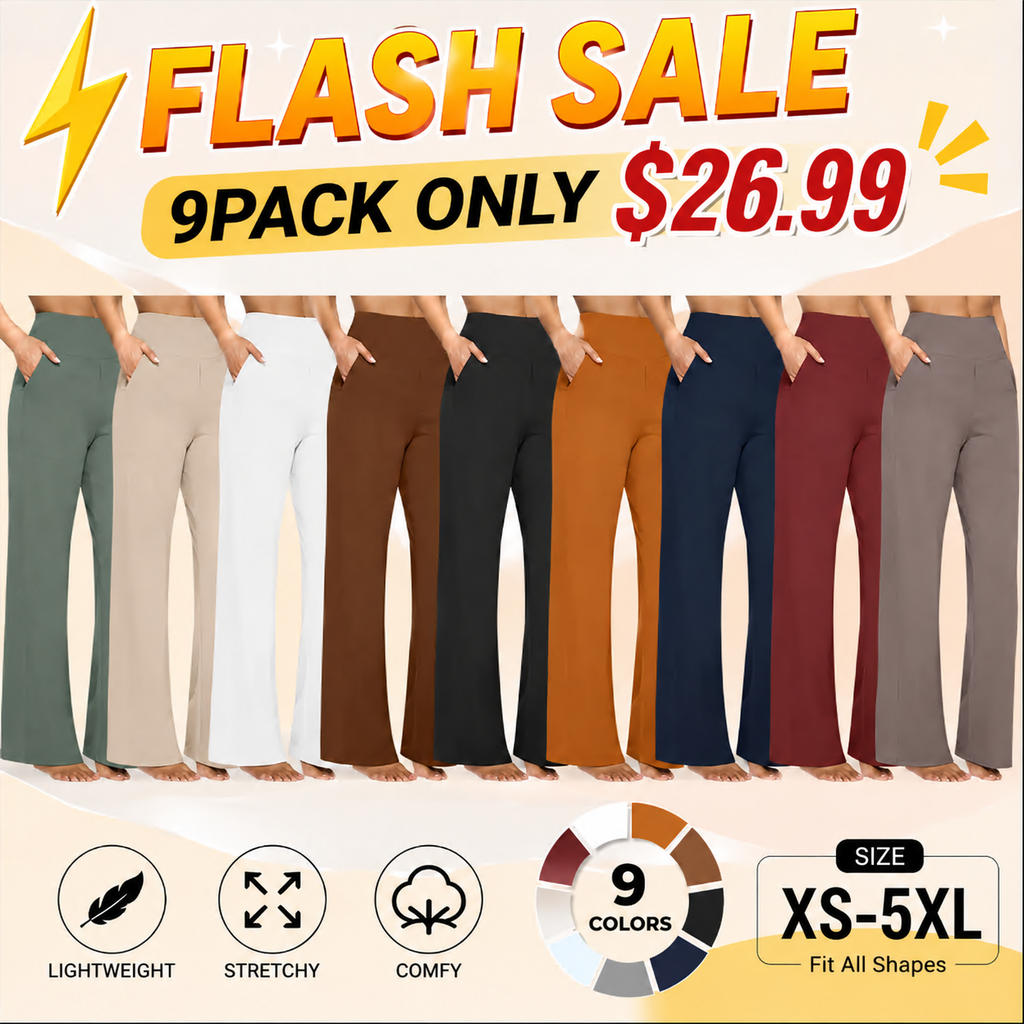 💝💝Women’s High-Waist Wide Leg Pants – Business Casual Yoga Dress Pants with Pockets