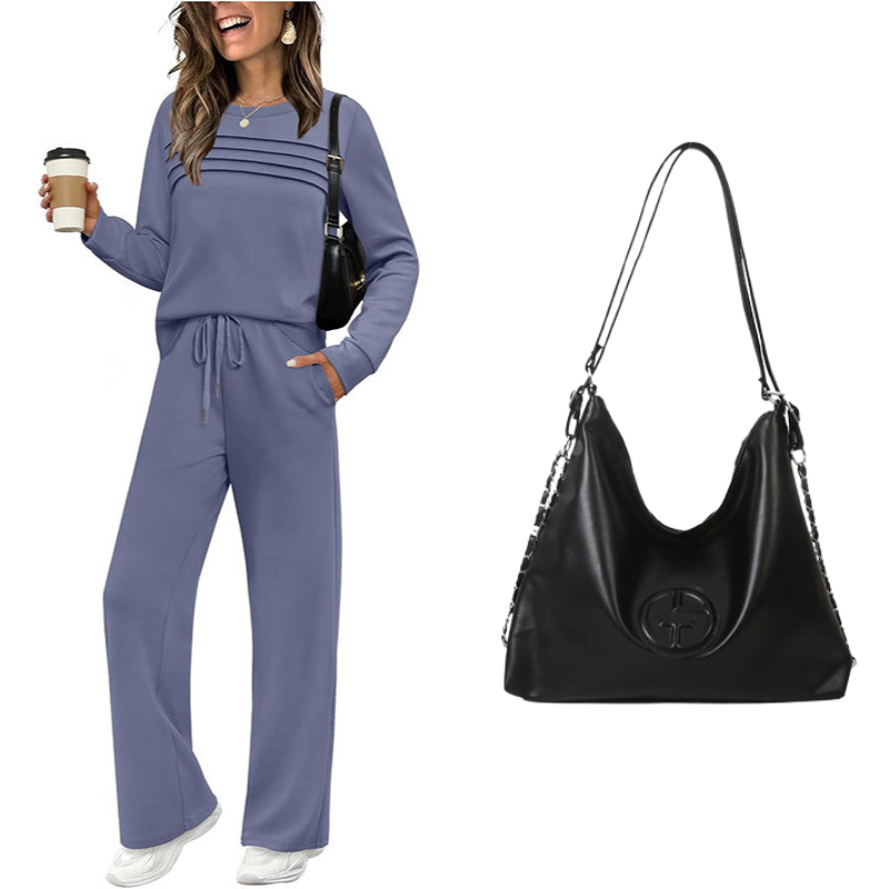 💝💝2026 HOT SALE🥳💞60K+ SOLD!✨Women's Crew Neck Top & Drawstring Pants Set3