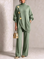💝💝 LAST DAY SAVE 49% 💥 Elegant Knit Asymmetrical Button Set