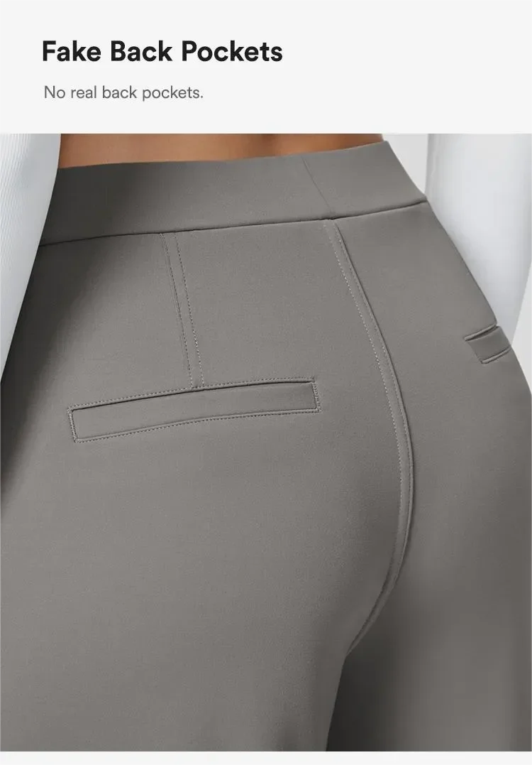 💝💝Limited-Time Promotion-High Waisted Plicated Side Pocket Straight Leg Work Pants