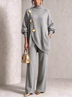 💝💝 LAST DAY SAVE 49% 💥 Elegant Knit Asymmetrical Button Set