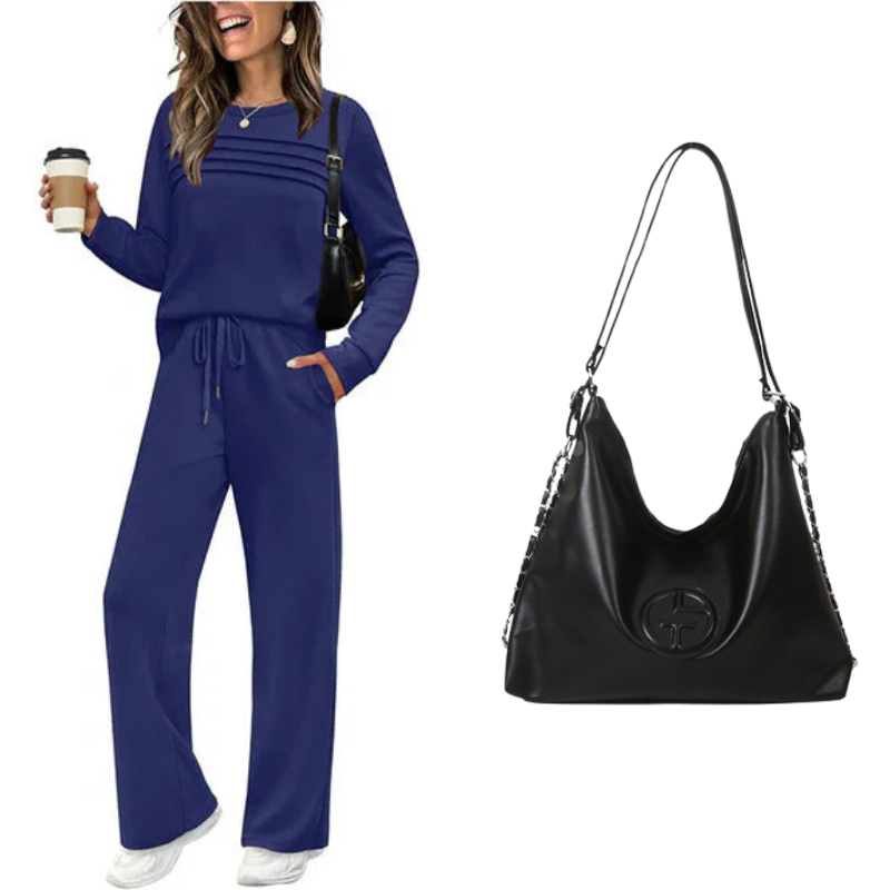 💝💝2026 HOT SALE🥳💞60K+ SOLD!✨Women's Crew Neck Top & Drawstring Pants Set3