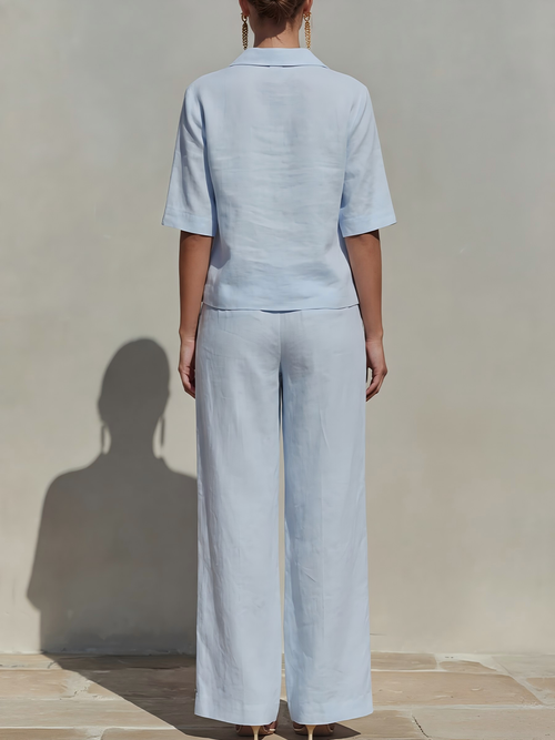 New Arrivals🔥Women's Solid Cotton Linen Two-Piece Set