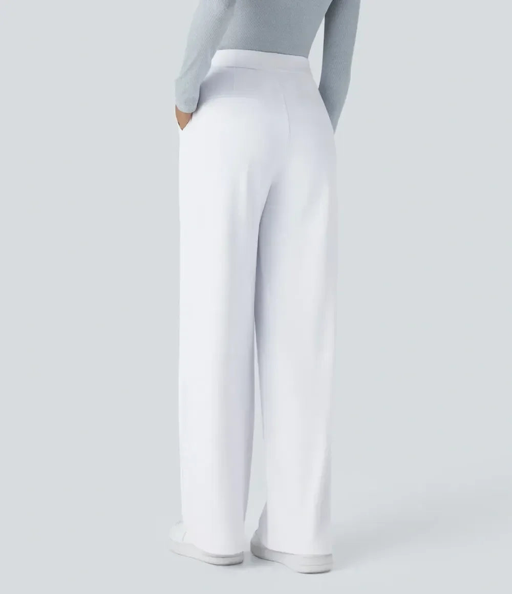💝💝Limited-Time Promotion-High Waisted Plicated Side Pocket Straight Leg Work Pants