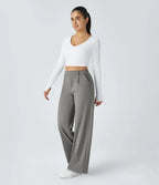 💝💝Limited-Time Promotion-High Waisted Plicated Side Pocket Straight Leg Work Pants