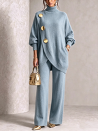 💝💝 LAST DAY SAVE 49% 💥 Elegant Knit Asymmetrical Button Set