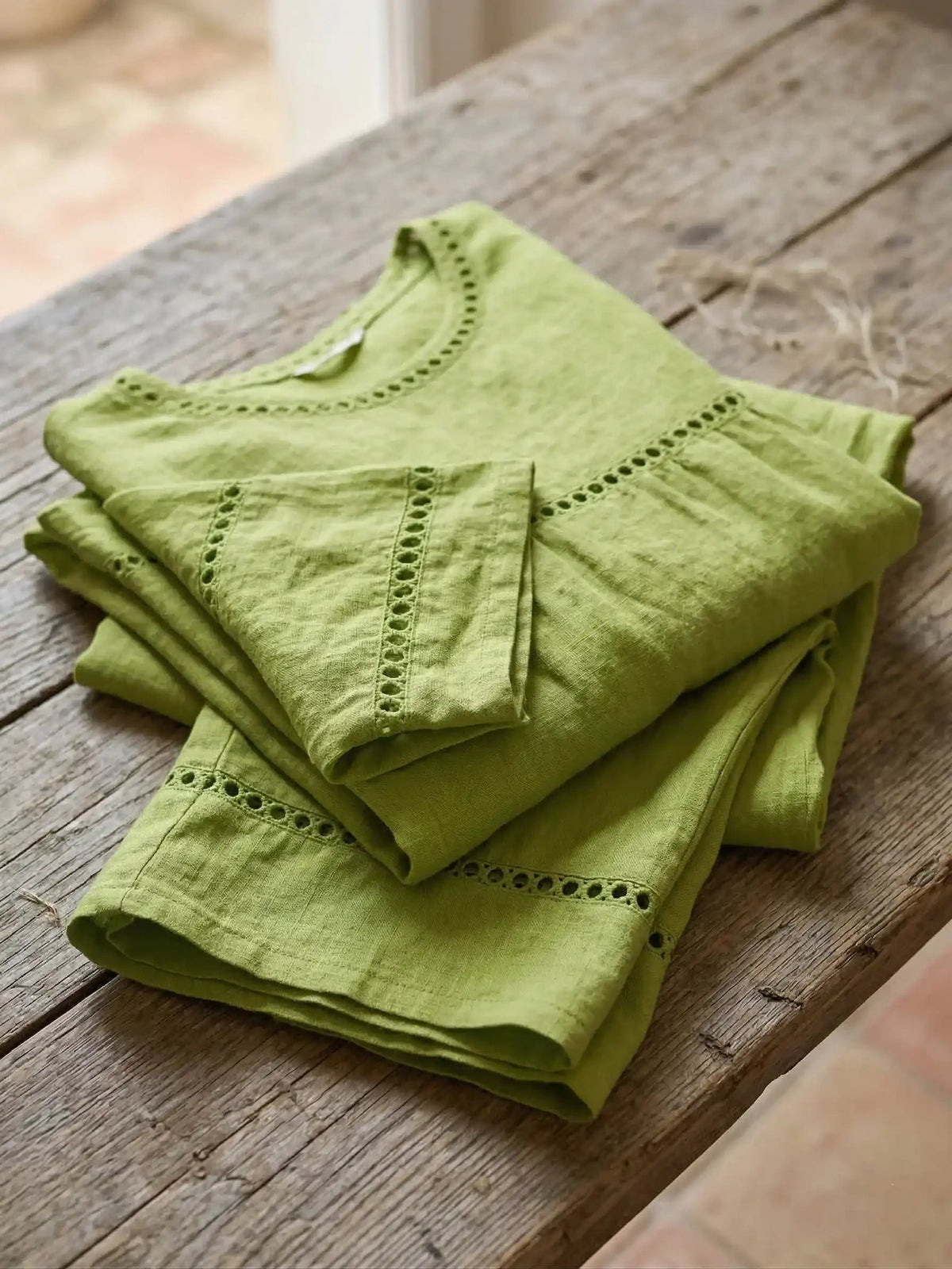 💝💝Women's Vintage Casual Loose-Fit Linen Two-Piece Set