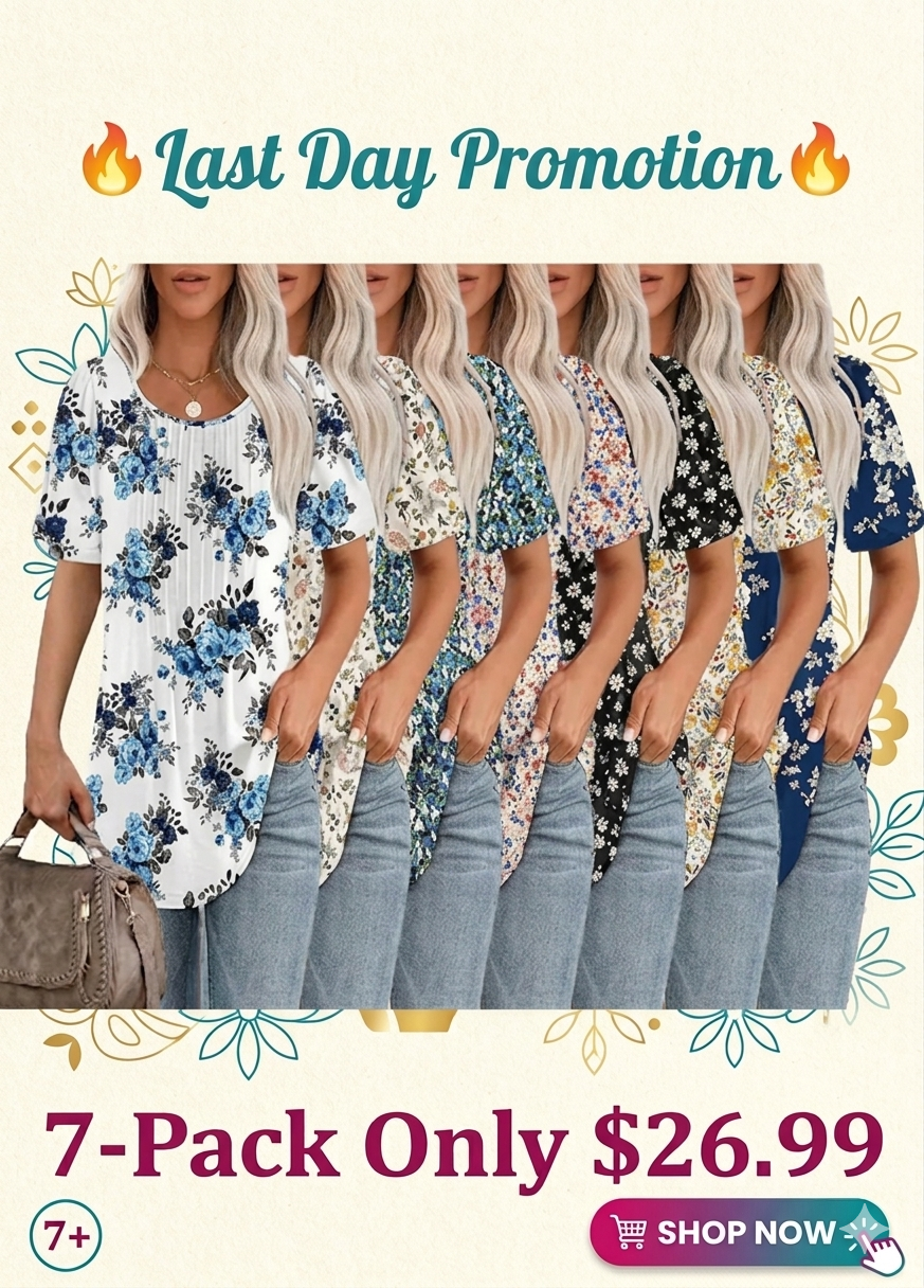 💝💝Womens T Shirts Short Sleeve Pleated Dressy Casual Scooped Neck Summer Tops Blouses