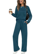 💝💝2026 HOT SALE🥳💞60K+ SOLD!✨Women's Crew Neck Top & Drawstring Pants Set3