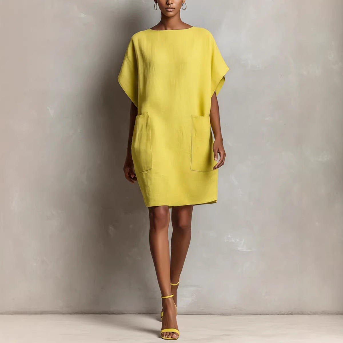 💝💝Effortless Linen-Blend Shift Dress