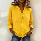 💝💝 Blouse with Vertical Ruffle and Timeless Style