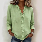 💝💝 Blouse with Vertical Ruffle and Timeless Style