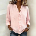 💝💝 Blouse with Vertical Ruffle and Timeless Style