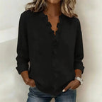 💝💝 Blouse with Vertical Ruffle and Timeless Style