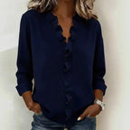 💝💝 Blouse with Vertical Ruffle and Timeless Style