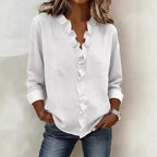 💝💝 Blouse with Vertical Ruffle and Timeless Style