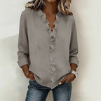 💝💝 Blouse with Vertical Ruffle and Timeless Style