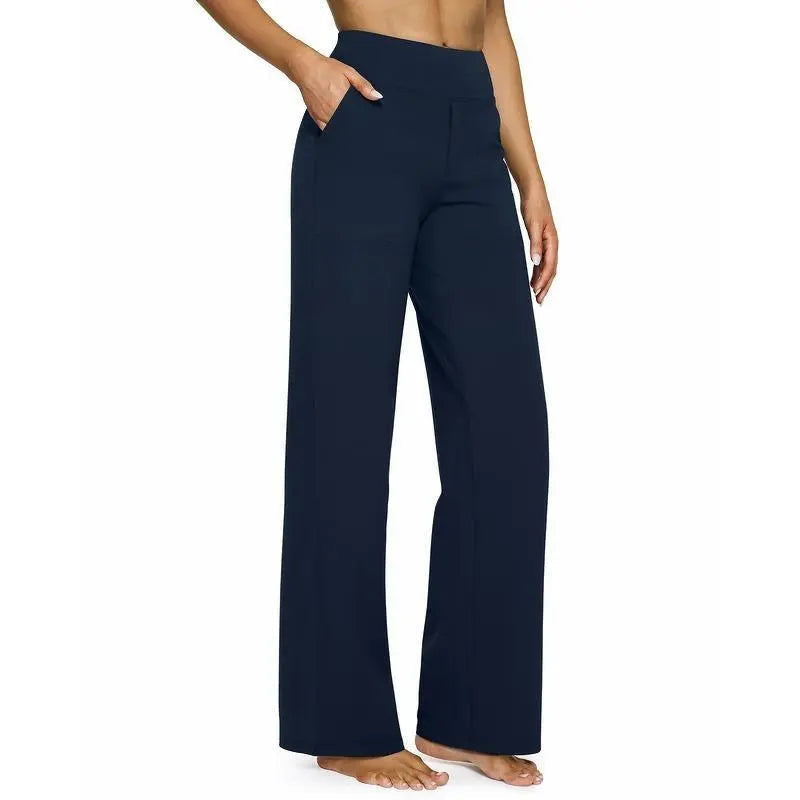 💝💝Women’s High-Waist Wide Leg Pants – Business Casual Yoga Dress Pants with Pockets