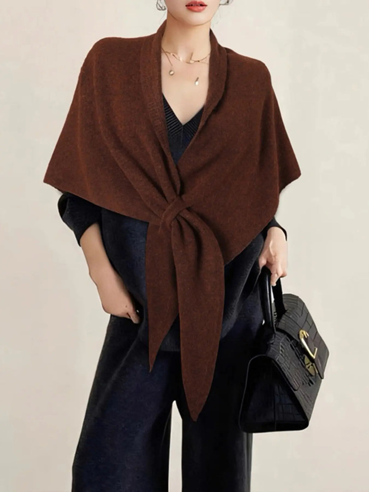 💝💝Women's Trendy Solid Knitted Shawl, Casual Soft Comfortable Scarf for Daily Wear, Fashion Accessories for Women & Girls