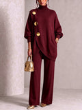💝💝 LAST DAY SAVE 49% 💥 Elegant Knit Asymmetrical Button Set