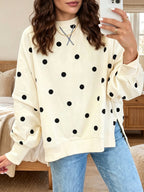 💝💝Chic Sunshine Yellow & Blue Polka Dot Sweatshirt