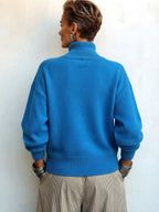 💝💝Chic Elegant Asymmetrical Button Turtleneck Sweater