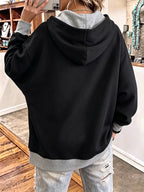 💝💝Casual Color-block Oversize Dolman Sleeves Hooded Sweatshirt