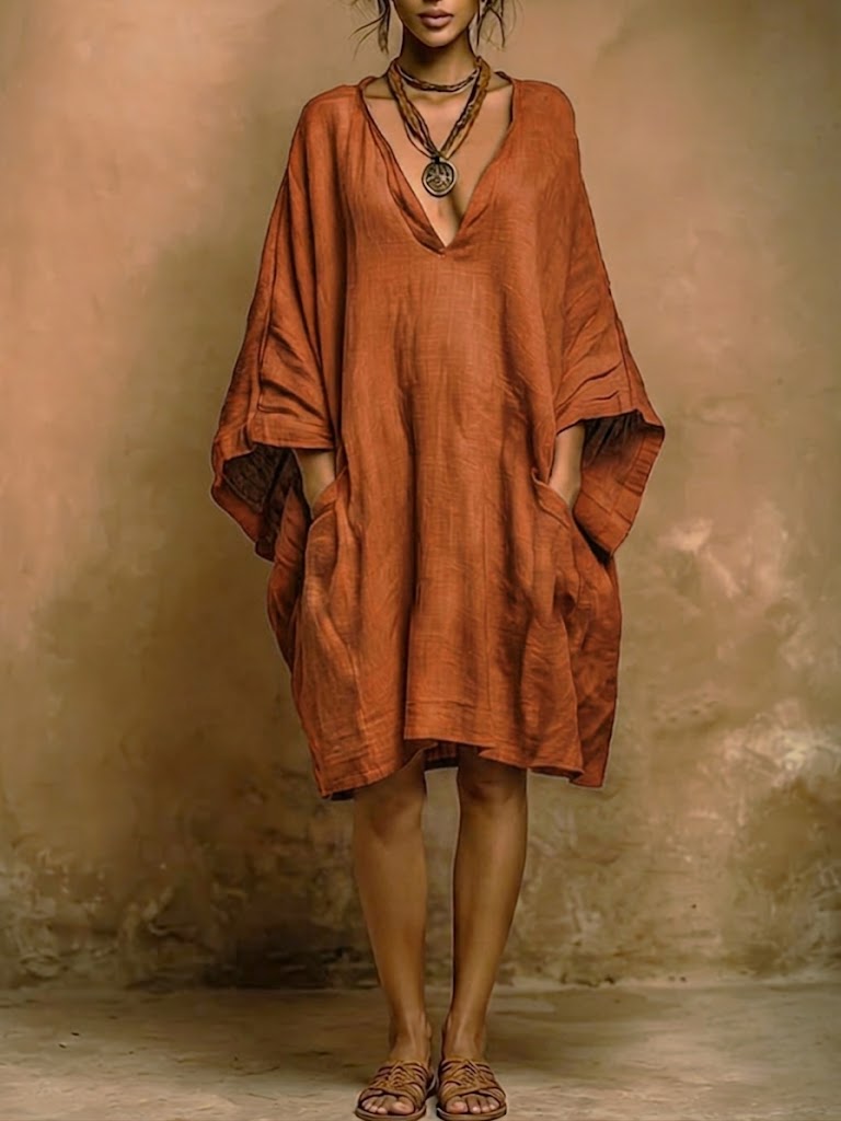 💝💝Loose-fit Casual Linen And Cotton Dress
