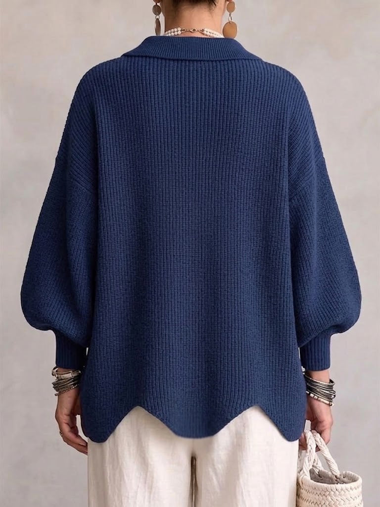 💝💝Oversized Collared Knit Cardigan With Large Metal Buttons