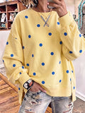 💝💝Chic Sunshine Yellow & Blue Polka Dot Sweatshirt