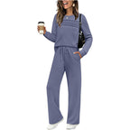 💝💝2026 HOT SALE🥳💞60K+ SOLD!✨Women's Crew Neck Top & Drawstring Pants Set3