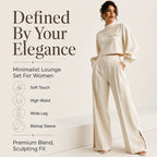 ✨ Effortless Comfort | Women's Cropped Top & Wide-Leg Pants 2-Piece